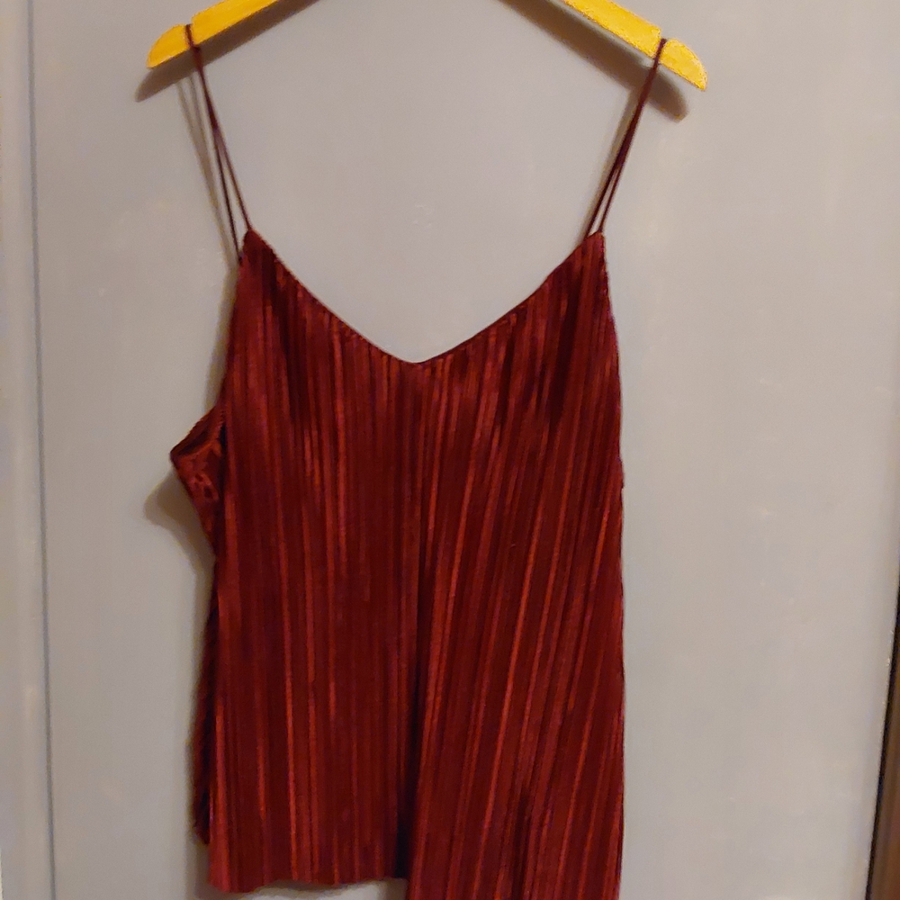 H&M Burgundy Pleated Camisole